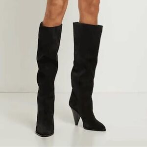 Amazon Black Heeled Knee-High Boots